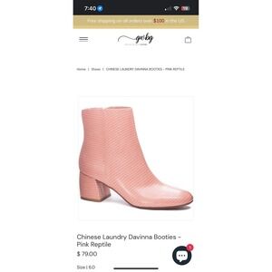 Chinese Laundry Davinna Boots Ankle Block Heel  Women's Size 8M Pink/mauve